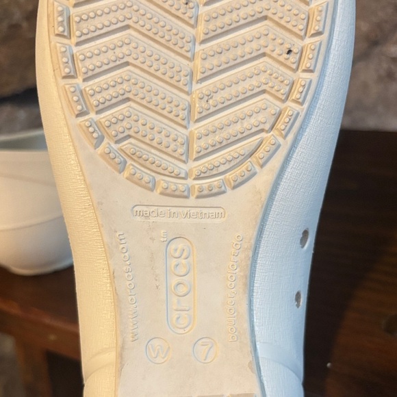 CROCS W7 Cap Toe Ballet Flat Women Stucco Off White and Black - Picture 7 of 8